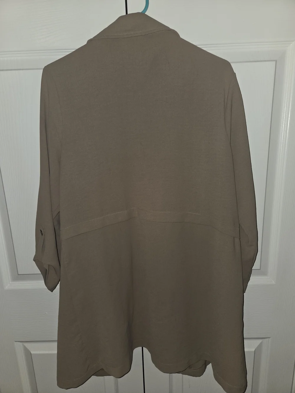 SOHO Taupe Open-Front Women's Long Blazer Jacket
